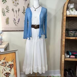 Gauzy Open Knit Cardigan Sweater Fairy Coastal Grandma Dolly Coquette Y2k XS S M